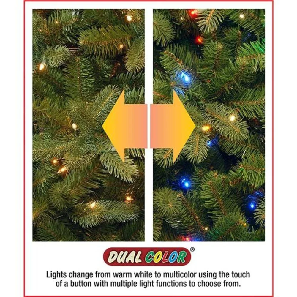 Pre-Lit Artificial Christmas Garland, Dual Color LED Lights, Plug In, 9 Feet